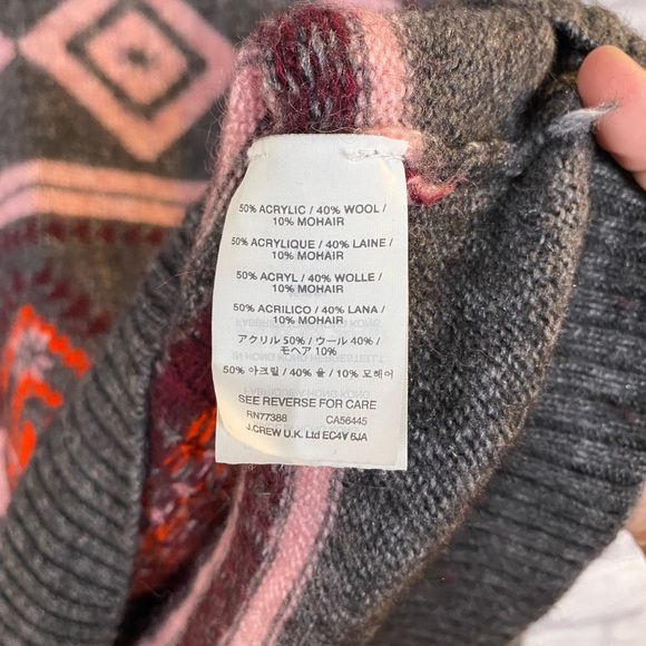 J.Crew Wool Blend Nordic Fair Isle Sweater Mohair Wool Acrylic Blend Size M - Picture 5 of 7